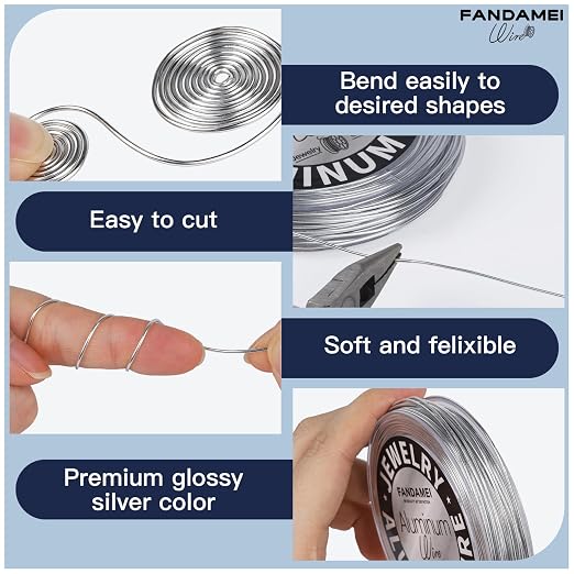 FANDAMEI Craft Wire 18 Gauge 82 Feet, Aluminum Wire - Image 3