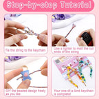 TOHONGADON 2200 PCS DIY Bag Charm Kits, Beaded Keychain Making Kit - Image 5