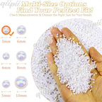 qiipii 7200PCS 3mm Small White AB Round Half Round Pearls - Image 3