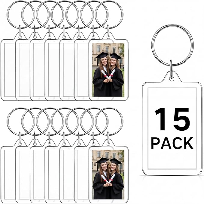 Yaomiao Acrylic Photo Frame Keychain Holder Photo Picture Insert Blank Keyring by Yaomiao