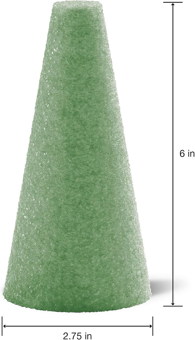 FloraCraft FloraFōM 2 Piece Cone 2.75 Inch x 6 Inch Green - Image 2