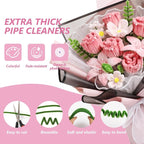 Cwczhi 600 PCS Pipe Cleaners Craft, 9 Colors Pipe Cleaner Bulk Flower Kit | - Image 3