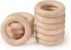 FoDau770 10pcs Natural Beech Wooden Rings, Unfinished Solid Wood Rings Heavy by FoDau770