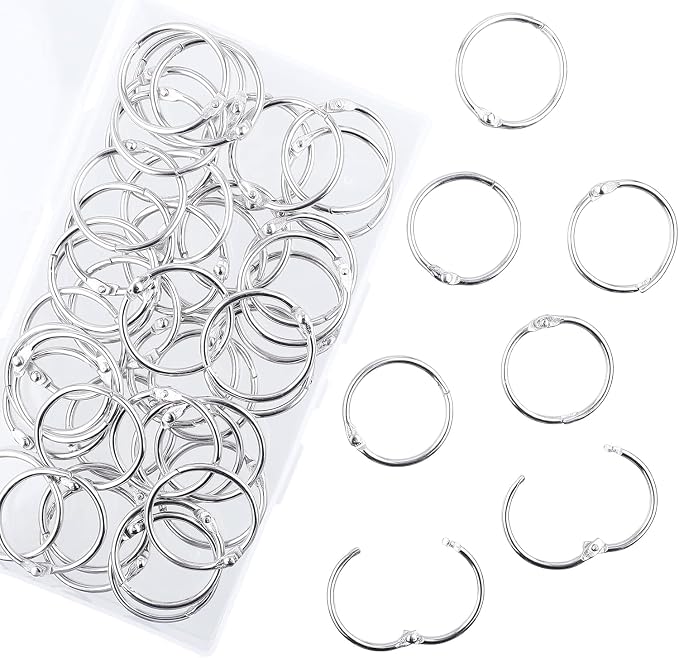 AKONEGE 1.2 Inch Loose Leaf Binder Rings, Metal Office Book Rings, Nickel by AKONEGE