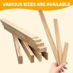 Wood Strips Slats for Wall, Square Wooden Dowels for Crafts 1/4"x 1" x 6" - Image 5