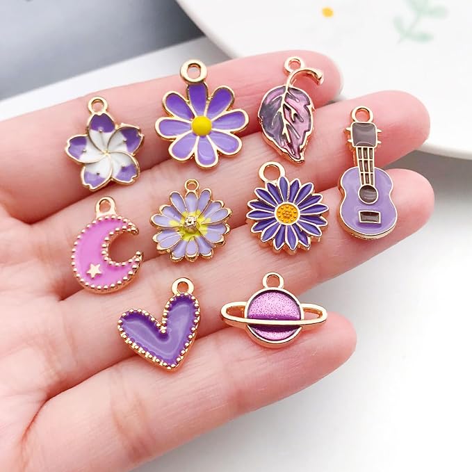 WOCRAFT 40pcs 20 pairs Assorted Enamel Bracelet Charms - Image 3