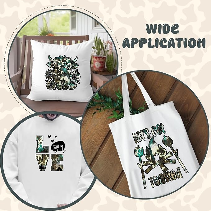 Tintnut Turquoise Cowhide Heat Transfer Vinyl Roll, easy cut & weed, stretch - Image 5