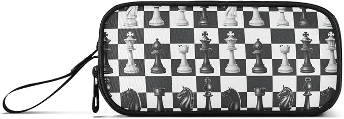 Chess Pencil Case Box Boys Girls Large Pencil Pouch Zipper Compartments Big - Image 8