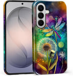 for Samsung Galaxy S26+ Case, Dragonfly Dandelion Colorful Pattern Glossy 2 in by Teonvpu