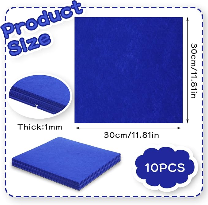 12" x 12" Squares Felt Sheets Fabric, 1mm Thick Halloween Christmas Fabric Fall - Image 2