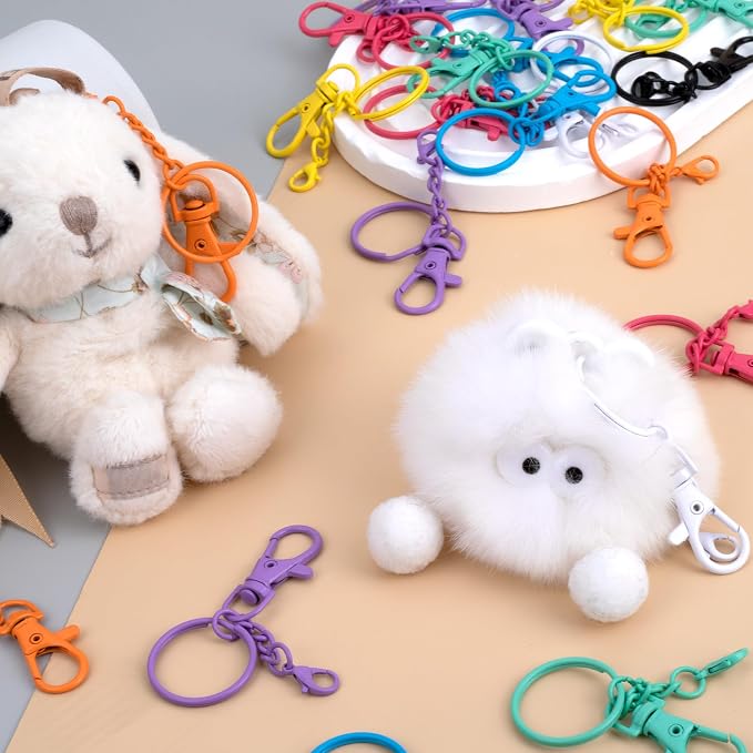 16 Pcs Metal Keychain Clip, Colorful Swivel Snap Hook - Image 3