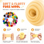 60 Colors Needle Felting Wool, Wool Roving 3g per Color, 6.35 oz Total - Image 3