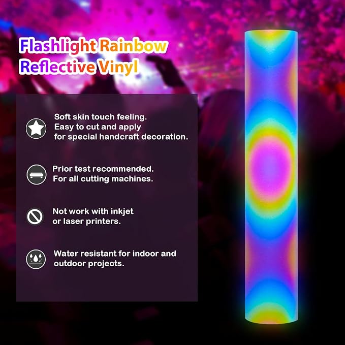 TECKWRAP Black Holographic Reflective Adhesive Vinyl Flashlight Sensitive Vinyl - Image 3