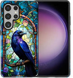 for Samsung Galaxy S25 Ultra Case, Crow Faux Stained Glass Pattern Glossy 2 in - Image 2