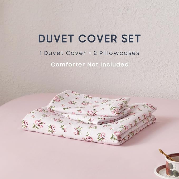 Wake In Cloud - Coquette Duvet Cover Set, Floral Cottagecore Flower Shabby Chic - Image 2