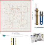 FREEBLOSS DIY Punch Needle Kit Abstract Cat Punch Needle Embroidery Wall - Image 2