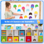 MixTeach 200 Pcs Paper Ice Cream Cone Cutouts Summer Bulletin Board Decorations - Image 5