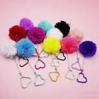 Beadable Heart Pom Pom Keychain Blank Bar by Unknown