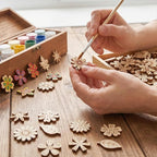 100 Pcs Wooden Flowers for Crafts, Unfinished Wooden Flowers | Wood Craft - Image 5