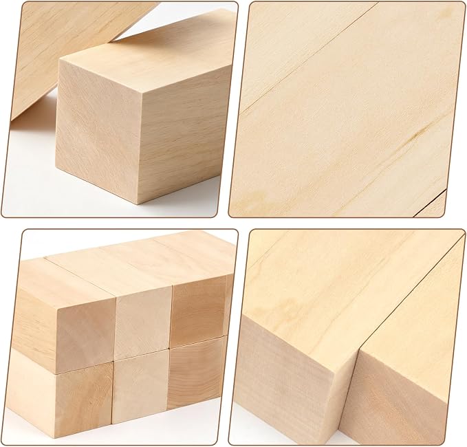10 Pack Basswood Carving Blocks, Unfinished Wood Whittling Blocks - Image 3