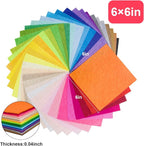 6" x 6" Felt Fabric Sheets for Crafts, 1mm Thick, Squares Non-Woven Felt Fabric - Image 4