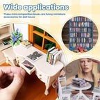 DIYDEC Mini Bookshelf with 180pcs Mini Books Miniature Blue Bookshelf Ornament - Image 7