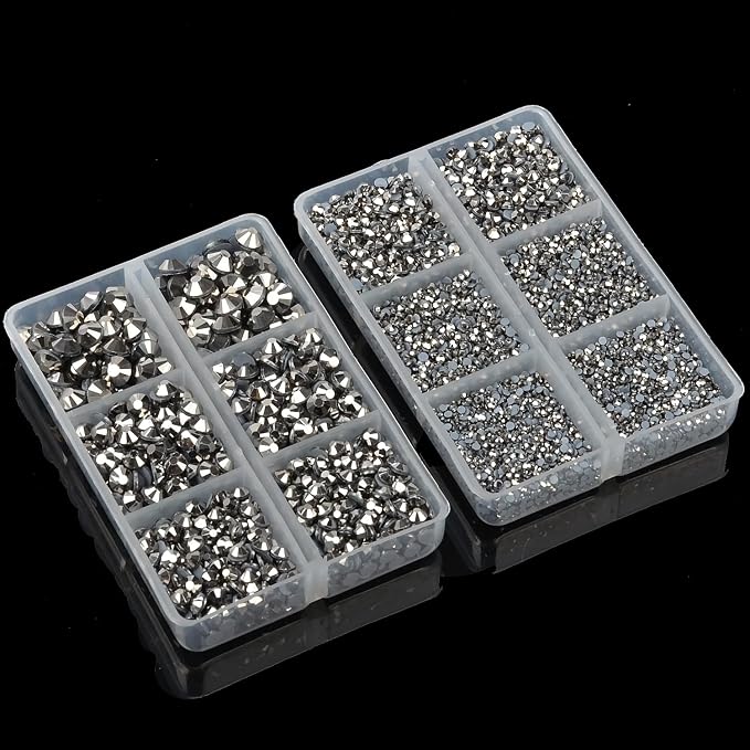 10000Pcs 2-Boxes Mixed Size Hot Fix Round Crystals Gems Glass Stones Hotfix - Image 5