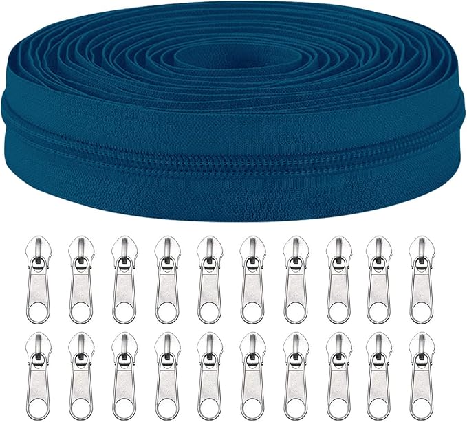Sawoake #5 Nylon Coil Zippers by The Yard Bulk 10 Yards by Zipper
