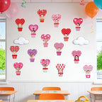 AUGSUN 60pcs Valentine's Day Bulletin Board Decorations Hot Air Balloon Cutouts - Image 6