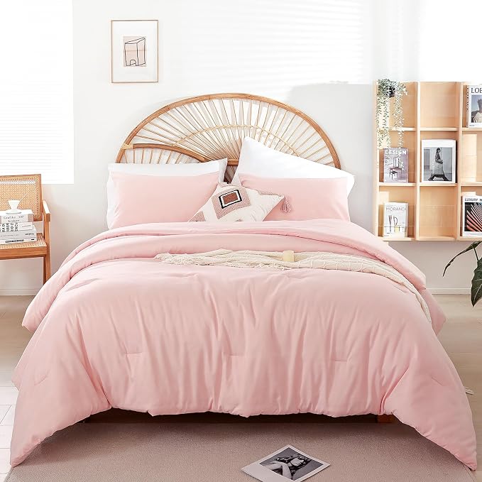 weigelia Pink Comforter Sets King Size Comforter Set 3 Piece Soft Microfiber - Image 2