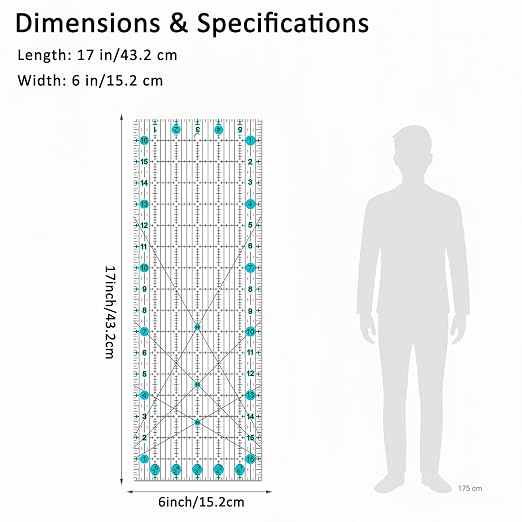 Sewing Ruler, 6“ * 17” Quilting Rulers, Acrylic Ruler, Cutting Ruler - Image 2