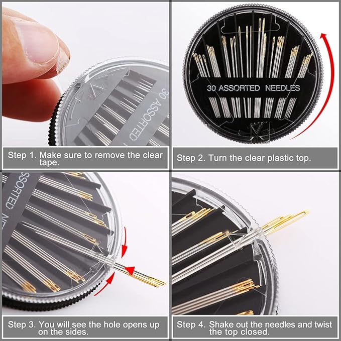 60Pack Sewing Needles for Hand Sewing Repair, 6 Sizes Assorted Needles - Image 4