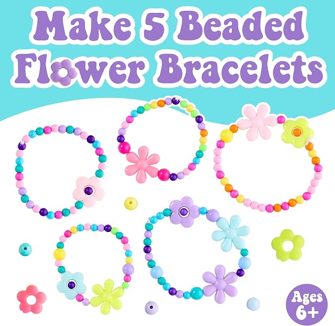 Creativity for Kids Beaded Flower Bracelet Making Kit | DIY Jewelry Craft Kit | - Image 2