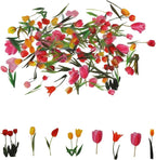 100Pcs Small Tulip Stickers Transparent by Obujopal