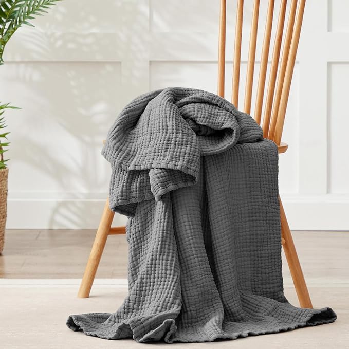 100% Cotton Muslin Blanket 40" x 40", Breathable and Lightweight Cotton Throw - Image 6