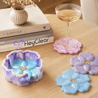 HeyClear 5Pcs Coaster Silicone Resin Molds, Flower Coaster Epoxy Resin Molds - Image 2