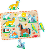 Melissa & Doug Zoo Pet Animals Sound Puzzle – 8-Piece Wooden Peg Puzzle by Unknown
