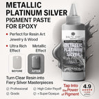 BALTIC DAY Metallic Platinum Silver Epoxy Resin Pigment Paste XL – Opaque Epoxy - Image 2