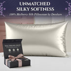 DECOLURE 100% Pure Mulberry Silk Pillow Case Queen Size – Highest Grade 30 - Image 2