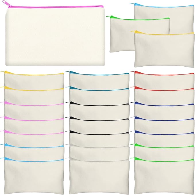 Legigo Blank Canvas Bag Zipper Pouch Makeup Bags Bulk by Legigo