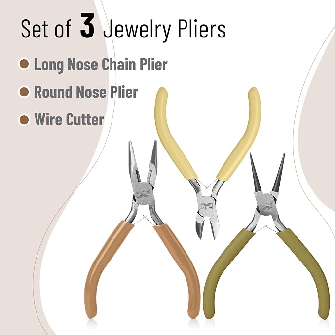 Mr. Pen- Pliers for Jewelry Making, 3 Pack, Chain Nose | Round Nose Pliers Set - Image 2