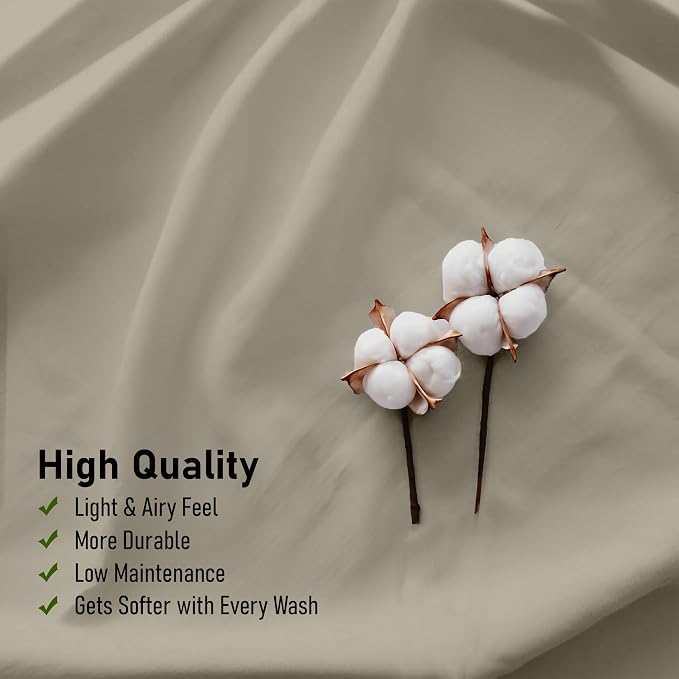 RUVANTI 100% Cotton Sheets – Queen Size Percale Bedding, Cooling & Breathable - Image 5