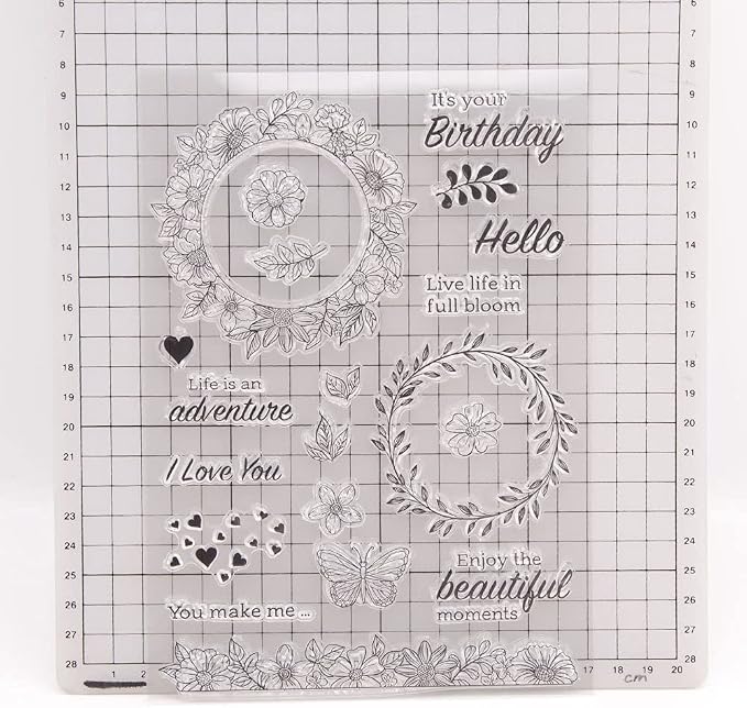 Flower Wreath Lace Clear Stamps Silicone Stamp Cards - Image 4