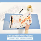 Giraffe Brown Pencil Pouch for 3 Ring Binder, 2 Pack Waterproof Pencil Bags - Image 4
