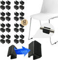 Rectangle U Shaped Chair Leg Tips Cap with Felt Pads,Furniture Feet Protector Slide Smoothly Glides,Protect Hardwood Floor No Scratches No Noise,Fit 16mm(5/8inch) Diameter Tubular Legs (Black 32PCS)
