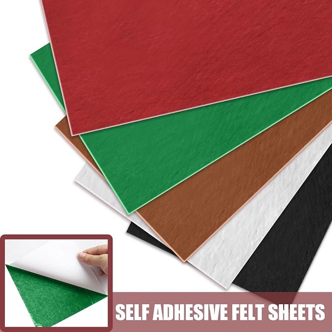 Bonsicoky Green Self Adhesive Felt Sheets, 10 Pack, A4 Size | Felt Fabric - Image 3