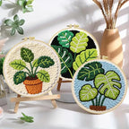 JOZYSH Green Plants of Various Shapes Punch Needle Kits by Unknown