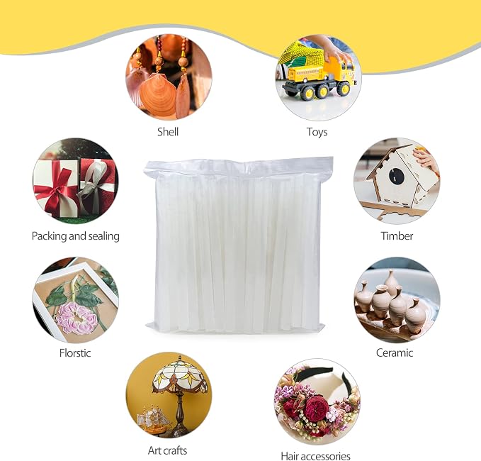 SHJADE Hot Glue Gun Sticks | Mini Size 4" Long x 0.27" Diameter Clear Hot Melt - Image 5