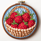 Punch Needle Kits for Beginners Red Strawberries in Basket 20x20cm-4 | Easy for by Unknown