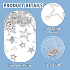 Tibetan Star Charms Silver Hollow Pentagram Pendants Metal Star Charms Hollow - Image 3
